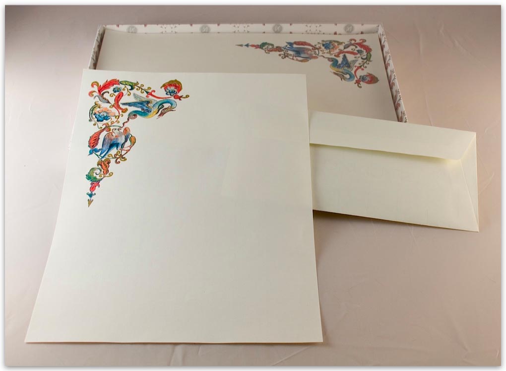 Carta da lettere Fabriano decorazione Rinascimento - Zubboli