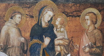 Biglietto Pietro Lorenzetti , Madonna Col Bambino E San Francesco