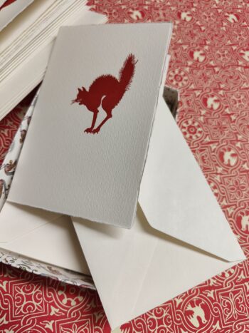 Biglietti Piccoli Doppi Carta Pregiata ” Gatto Ingrifato “